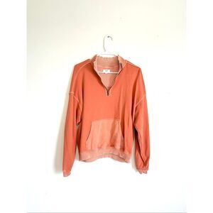 Aerie Orange Half Zip Sweatshirt